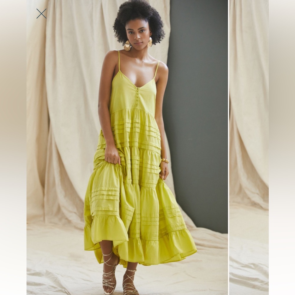Devotion Green Pleated Midi Dress